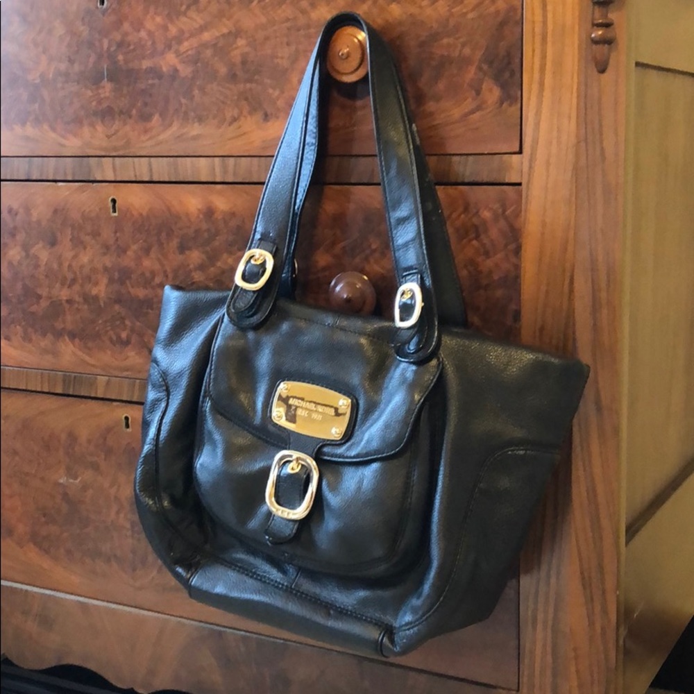 Black Leather Michael Kors Shoulder Bag